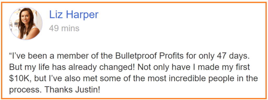Bulletproof-Profits-Review-Facebook-Comment