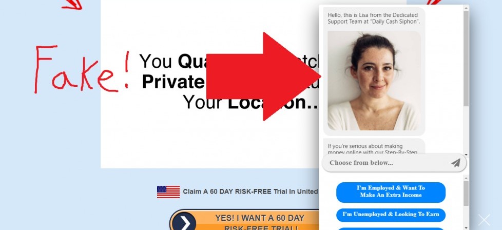 Daily-Cash-Siphon-Lisa-Is-a-Fake-Customer-Service-Rep