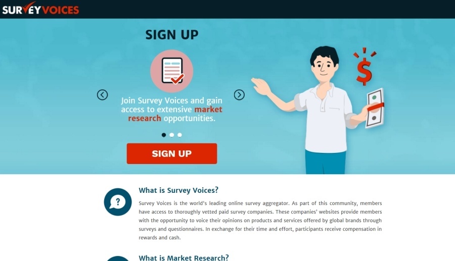 Survey-Voices-Product-Sign-Up-Page