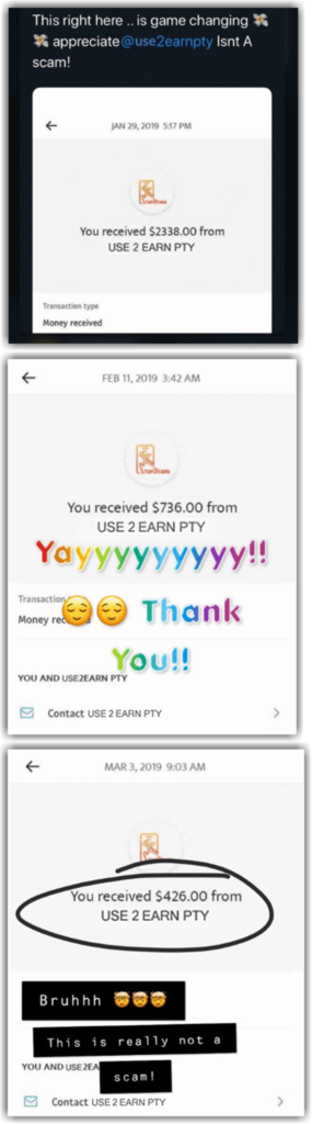 Use2Earn-Fake-Payment-Proof