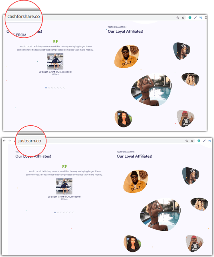 CashForShare-Fake-Testimonials