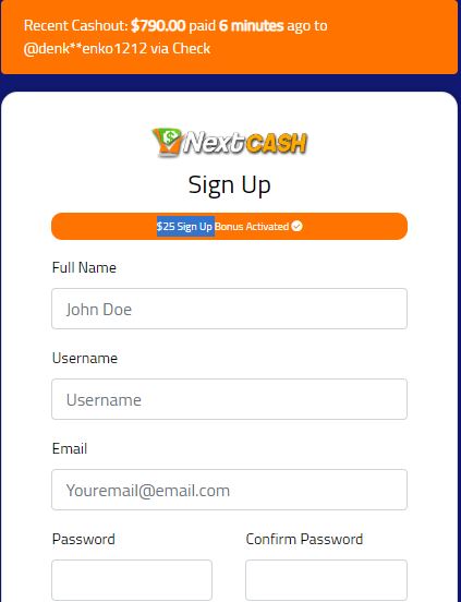 Nextcash-bonus-claim