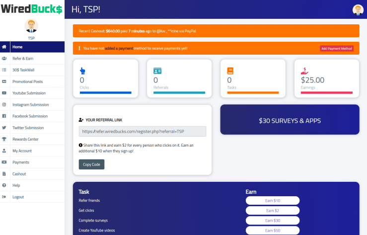 WiredBucks-Tasks